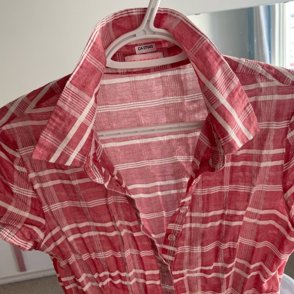 Plaid pink and white romper - Picture 1 of 2